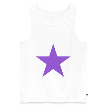 purple star, violet star - Men's Premium Organic Tank Top - white - Front - AI Model Male 178 light (178cm)