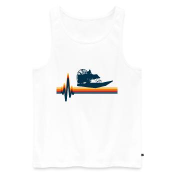 Airboat Fanboat Airboating Swamp Boat Heartbeat - Débardeur bio Premium Homme - blanc - Devant - AI Model Male 178 light (178cm)