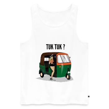 Tuk Tuk Driver / Cadeau / Idée cadeau - Débardeur bio Premium Homme - blanc - Devant - Michal (187cm)