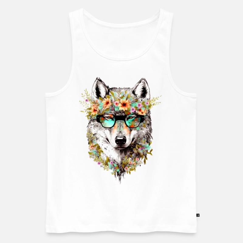 Cooler Wolf - Männer Premium Bio Tank Top - Weiß