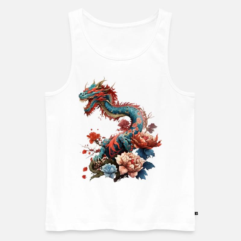 Cooler Drache - Männer Premium Bio Tank Top - Weiß