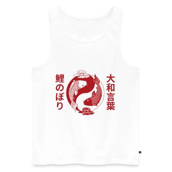 Japan China Koi Fisch Koifisch Chinesisch Yin Yang - Männer Premium Bio Tank Top - Weiß - Vorne - AI Model Male 178 light (178cm)