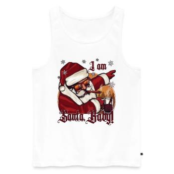 Weihnachten Dabbing Santa Claus mit Punsch - Männer Premium Bio Tank Top - Weiß - Vorne - AI Model Male 178 light (178cm)