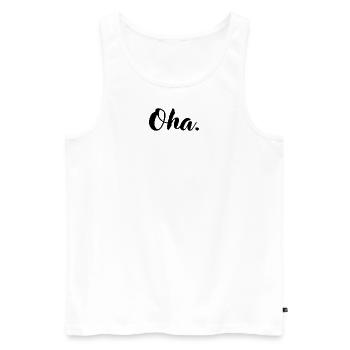 Oha. - Männer Premium Bio Tank Top - Weiß - Vorne - Michal (187cm)
