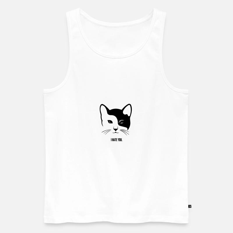 Katze: I Hate You. - Männer Premium Bio Tank Top - Weiß