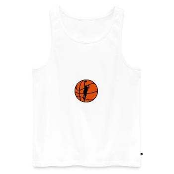 Basketball & Basketball Player - Men's Premium Organic Tank Top - white - Front - Michal (187cm)