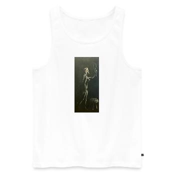 female woman silhouette - Männer Premium Bio Tank Top - Weiß - Vorne - Michal (187cm)