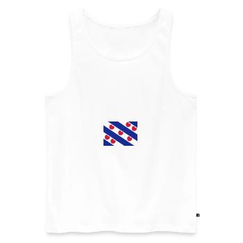 Flag of Friesland - Men's Premium Organic Tank Top - white - Front - AI Model Male 178 light (178cm)