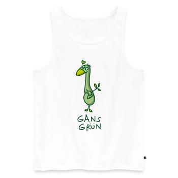 Gans grün im Frühling - Männer Premium Bio Tank Top - Weiß - Vorne - Michal (187cm)