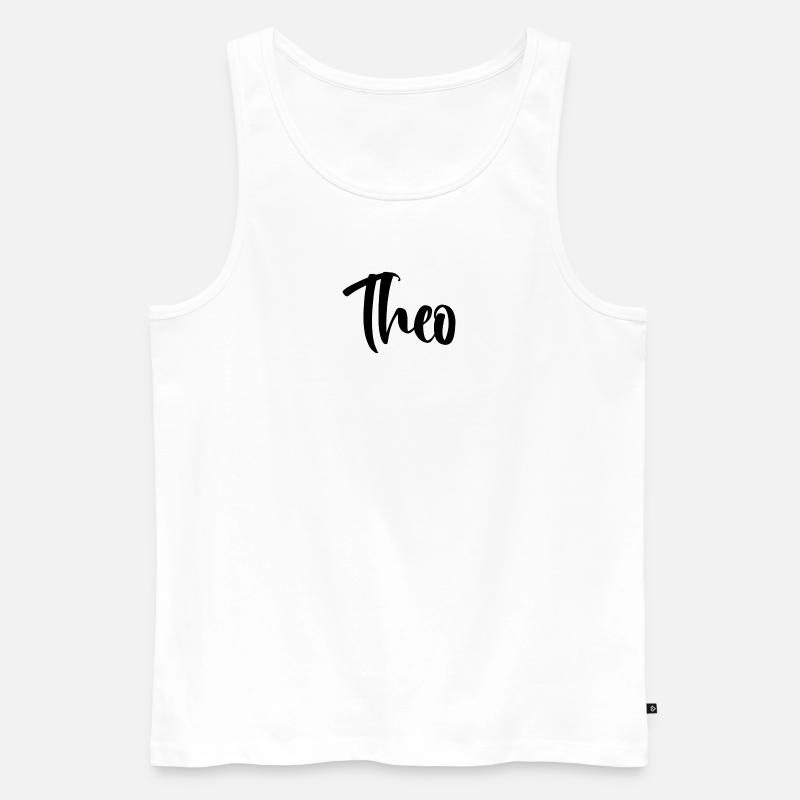 Name - Theo - Männer Premium Bio Tank Top - Weiß