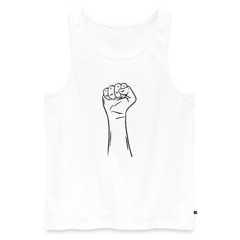 Hand Faust 2 / Faust / Kampf / Protest - Männer Premium Bio Tank Top - Weiß - Vorne - AI Model Male 178 light (178cm)