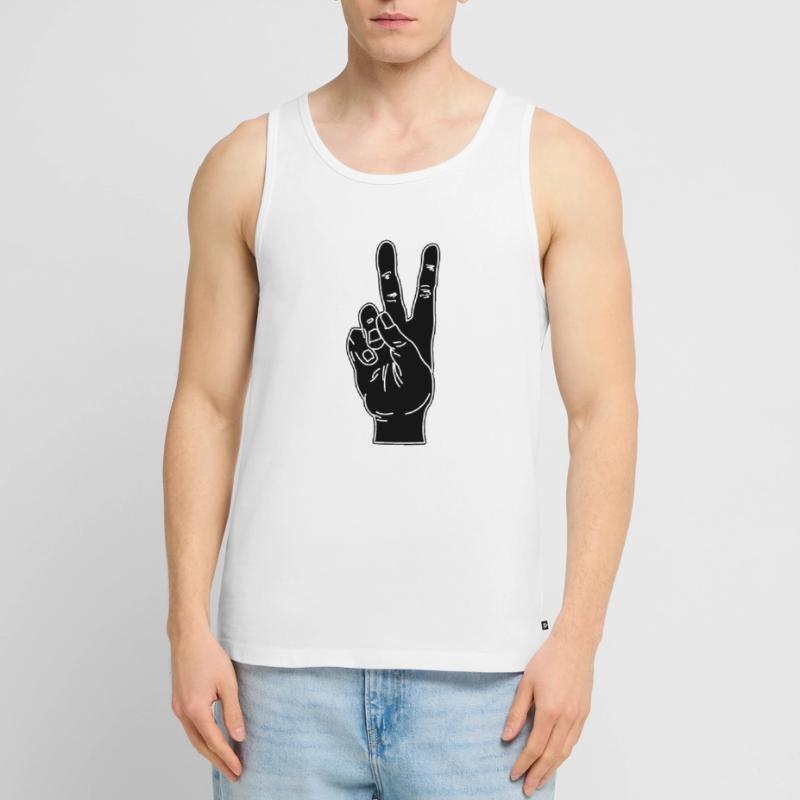 Geste de la main noire paix Débardeur bio Premium Homme