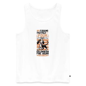 Angeln und Colombian Fino Hound - Männer Premium Bio Tank Top - Weiß - Vorne - Michal (187cm)