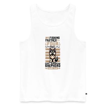 Pêche et berger d’Europe de l’Est - Débardeur bio Premium Homme - blanc - Devant - Michal (187cm)