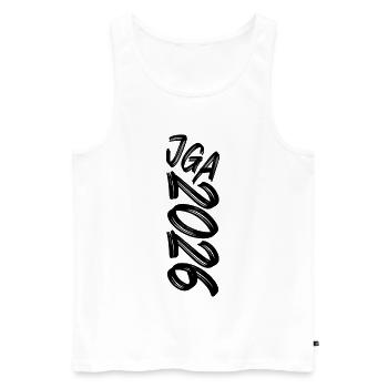 JGA 2026 - Men's Premium Organic Tank Top - white - Front - Michal (187cm)