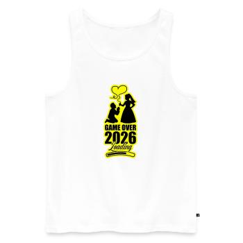 Game Over 2026 Hochzeit - Männer Premium Bio Tank Top - Weiß - Vorne - AI Model Male 178 light (178cm)