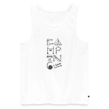 i love Camping ich liebe Zelten Sommer Dauercamper - Männer Premium Bio Tank Top - Weiß - Vorne - AI Model Male 178 light (178cm)