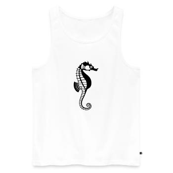 Seepferdchen - Männer Premium Bio Tank Top - Weiß - Vorne - Michal (187cm)