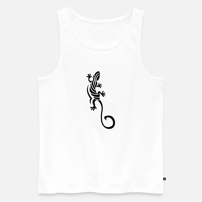 gecko - Männer Premium Bio Tank Top - Weiß