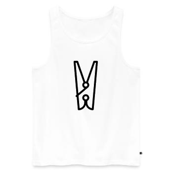 Wäscheklammer - Männer Premium Bio Tank Top - Weiß - Vorne - AI Model Male 178 light (178cm)