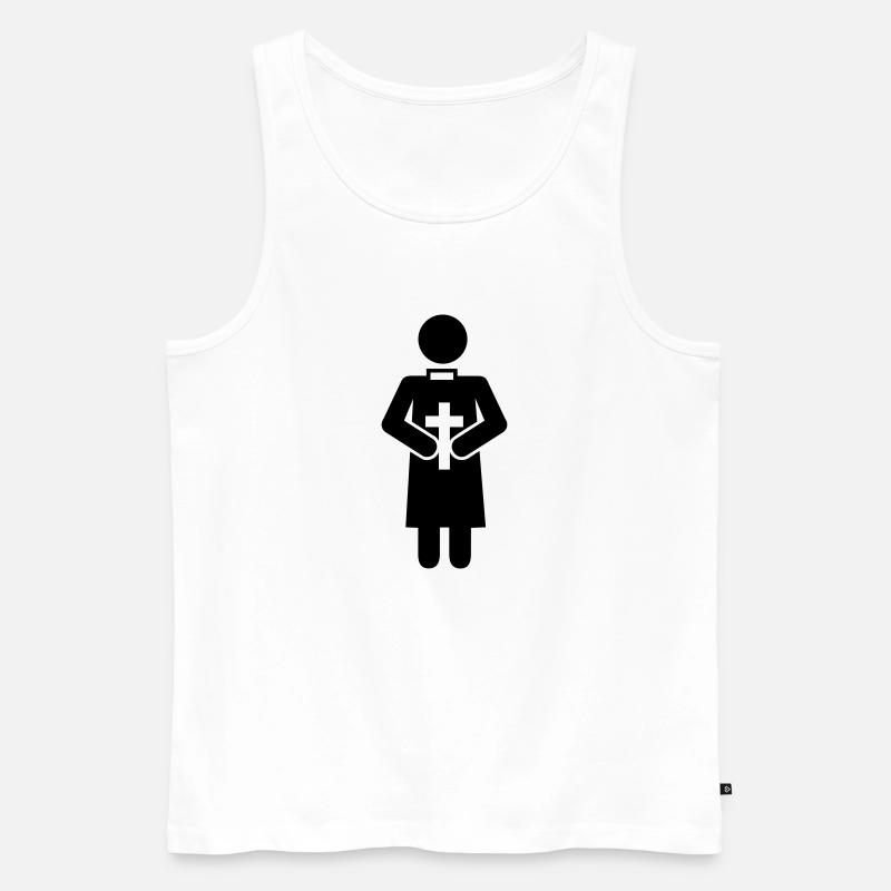 Pfarrer - Männer Premium Bio Tank Top - Weiß