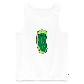 small cucumber with - Men's Premium Organic Tank Top - white - Front - AI Model Male 178 light (178cm)