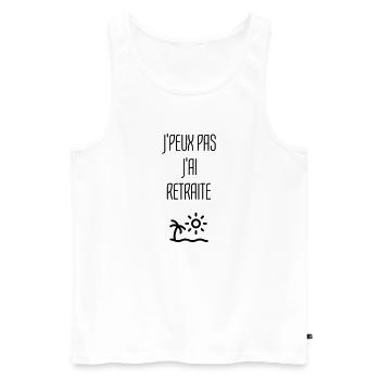 Retirement Retired Ruhestand Retraite Retraitée - Men's Premium Organic Tank Top - white - Front - AI Model Male 178 light (178cm)