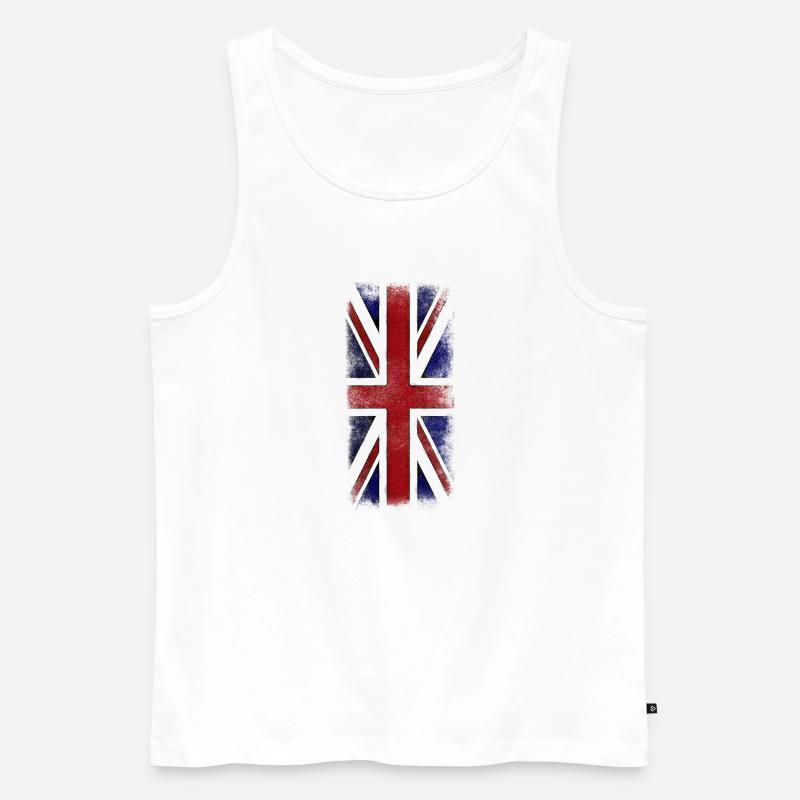 union jack - Men's Premium Organic Tank Top - white