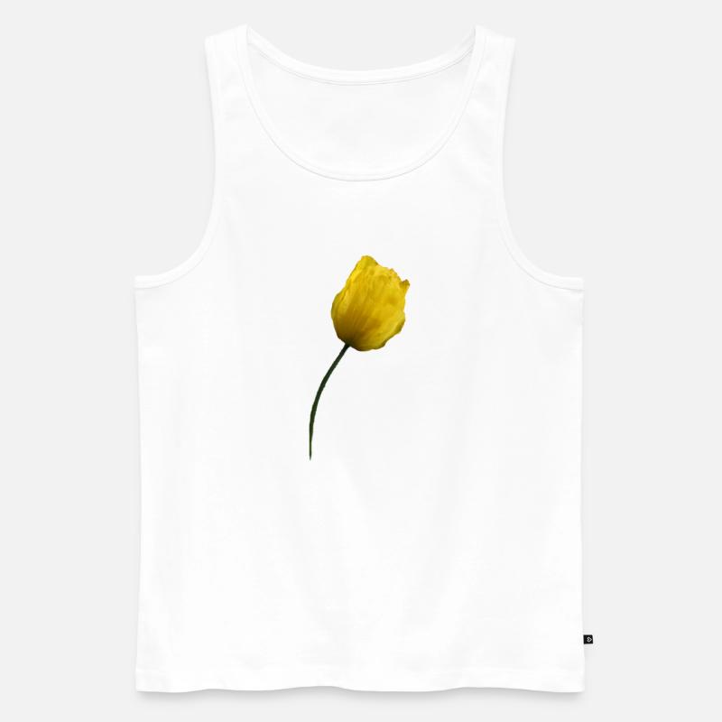 gelber Mohn Klatschmohn Mohnblume - Männer Premium Bio Tank Top - Weiß