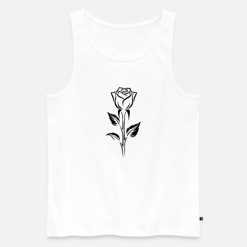 Einfaches Rosen-Logo-Design - Männer Premium Bio Tank Top - Weiß