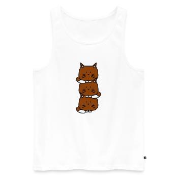 3 chats mignons l’un sur l’autre tour trois amis équipe - Débardeur bio Premium Homme - blanc - Devant - Michal (187cm)