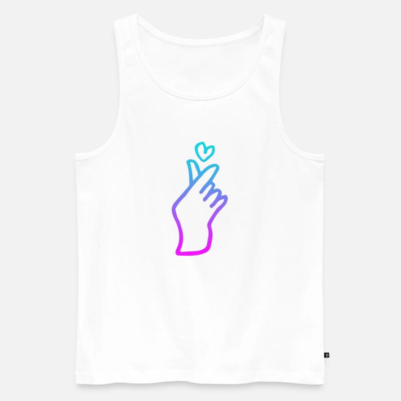 Kpop Handzeichen Herz - Männer Premium Bio Tank Top - Weiß