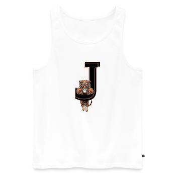 Tiger j Brief - Geschenkidee - Männer Premium Bio Tank Top - Weiß - Vorne - Michal (187cm)
