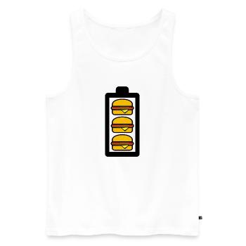 Burger Battery - Débardeur bio Premium Homme - blanc - Devant - AI Model Male 178 light (178cm)
