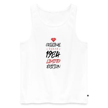 1984 limited edition - Männer Premium Bio Tank Top - Weiß - Vorne - Michal (187cm)
