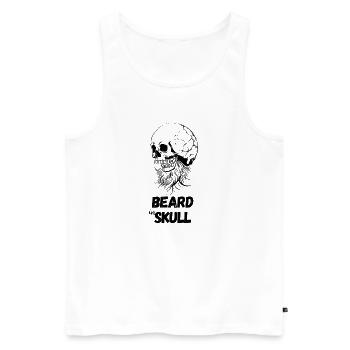 Beard in Skull - Men's Premium Organic Tank Top - white - Front - Michal (187cm)