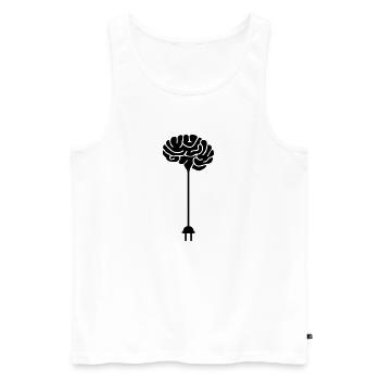 Hirnstecker - Men's Premium Organic Tank Top - white - Front - AI Model Male 178 light (178cm)
