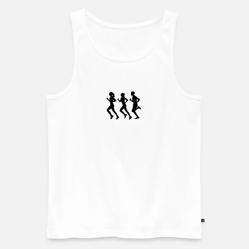 Running Group (Silhouette) - Männer Premium Bio Tank Top - Weiß