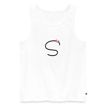 Lettre S Papillon Lettre - Débardeur bio Premium Homme - blanc - Devant - AI Model Male 178 light (178cm)