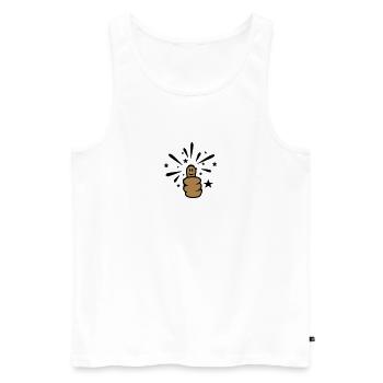 Daumen hoch / thumb up (sparkly, 2c) - Männer Premium Bio Tank Top - Weiß - Vorne - AI Model Male 178 light (178cm)