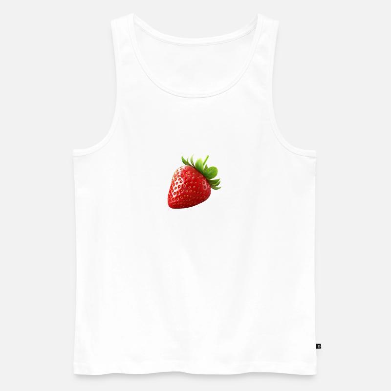 Erdbeere - Männer Premium Bio Tank Top - Weiß