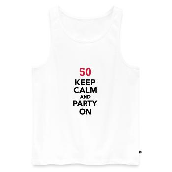 50th birthday - Men's Premium Organic Tank Top - white - Front - AI Model Male 178 light (178cm)