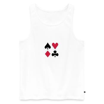 Poker - Männer Premium Bio Tank Top - Weiß - Vorne - AI Model Male 178 light (178cm)