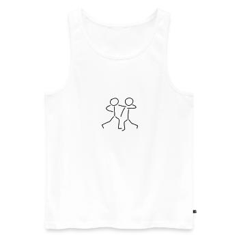 Paartanzen Strichmännchen - Männer Premium Bio Tank Top - Weiß - Vorne - AI Model Male 178 light (178cm)