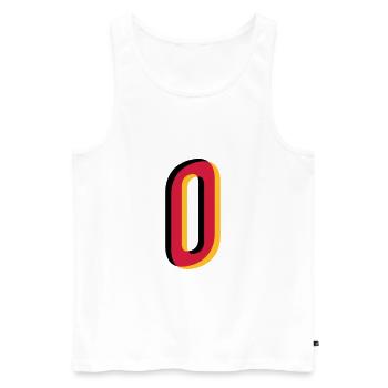 0 Zahl Deutschland Trikot Nummer schwarz rot gold - Männer Premium Bio Tank Top - Weiß - Vorne - AI Model Male 178 light (178cm)