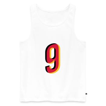 Number 9 Germany jersey number black red gold - Men's Premium Organic Tank Top - white - Front - AI Model Male 178 light (178cm)