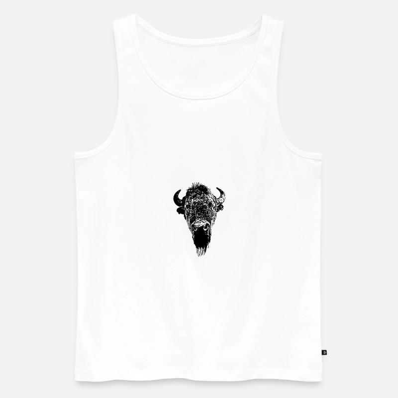 Bison Büffel Wisent - Männer Premium Bio Tank Top - Weiß