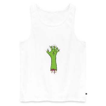 Zombie Greifer - Männer Premium Bio Tank Top - Weiß - Vorne - AI Model Male 178 light (178cm)