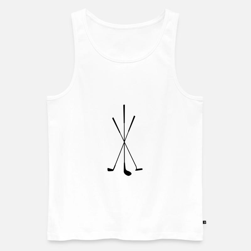 Golf - Golfschläger - Männer Premium Bio Tank Top - Weiß
