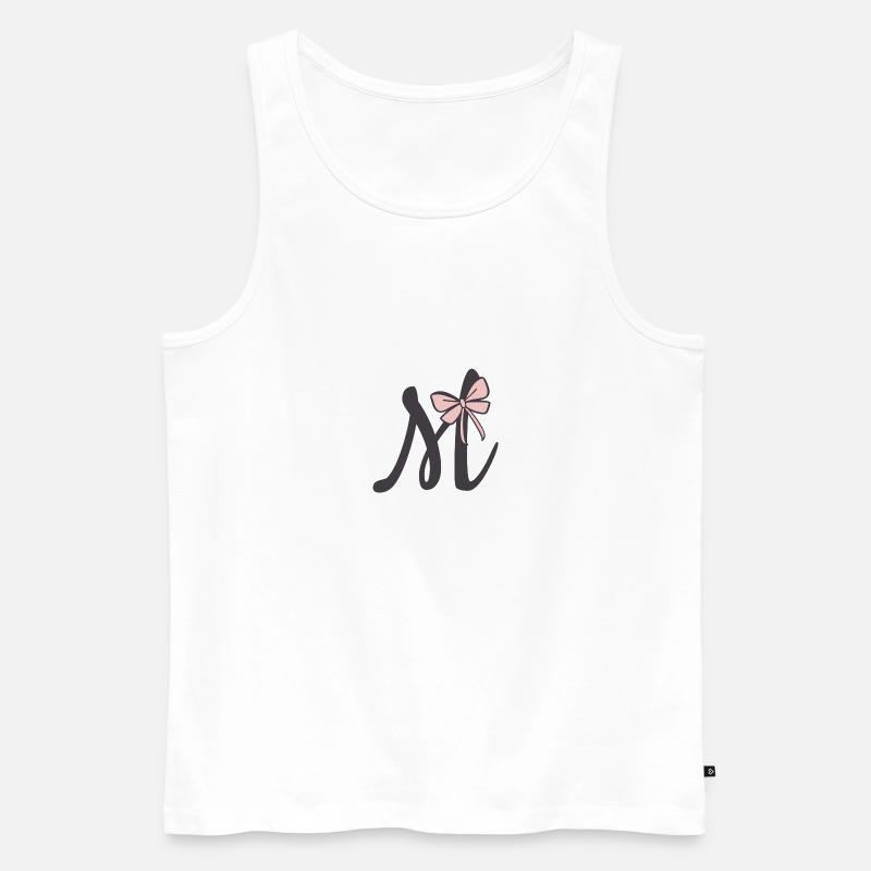Anfangsbuchstabe M Schleifchen - Männer Premium Bio Tank Top - Weiß